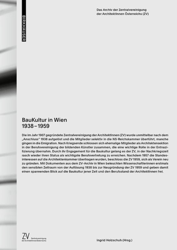 Cover: 9783035617955 | BauKultur in Wien 1938-1959 | Ingrid Holzschuh (u. a.) | Taschenbuch