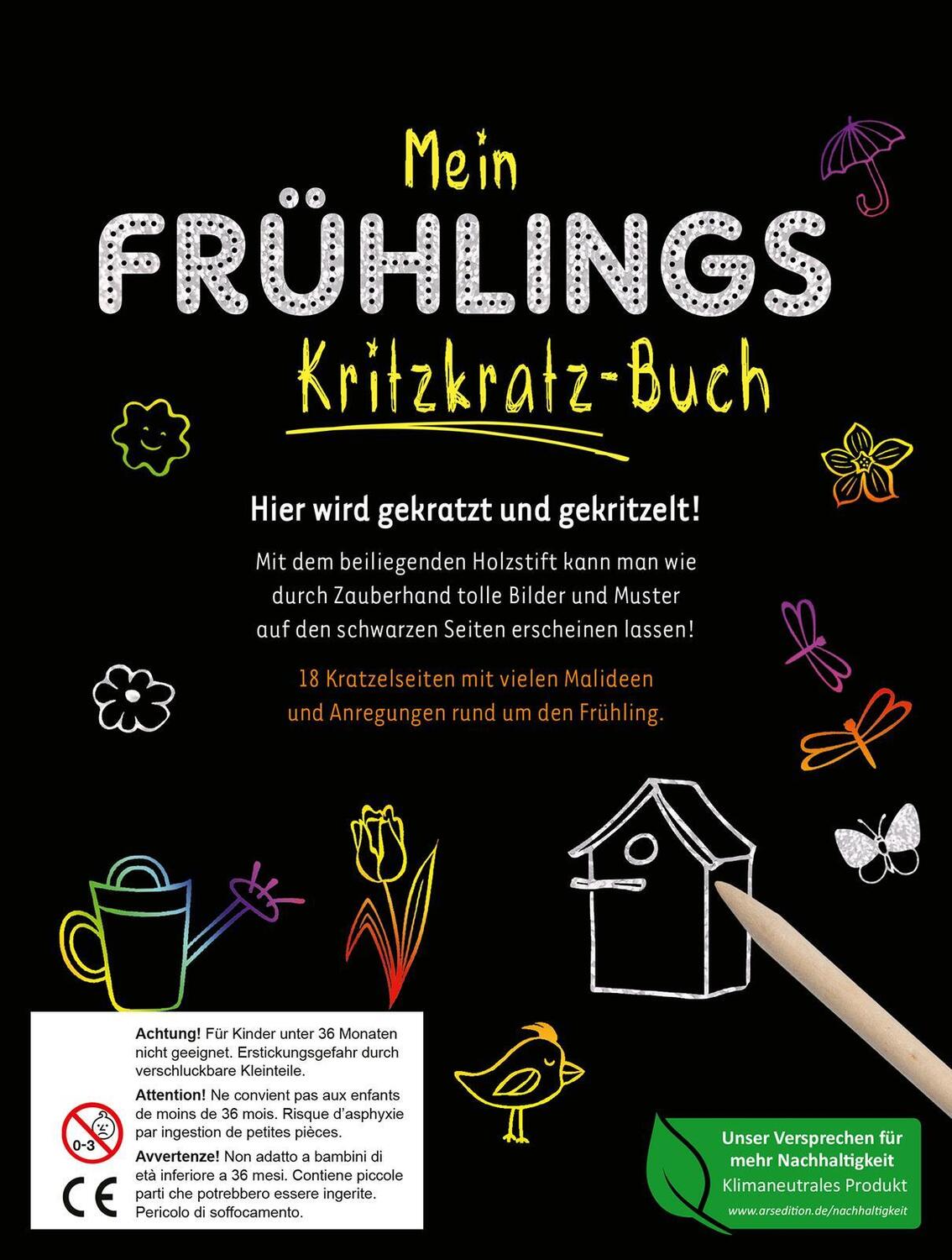 Rückseite: 9783845855684 | Mein Frühlings-Kritzkratz-Buch | Mit überraschenden Kratz-Effekten