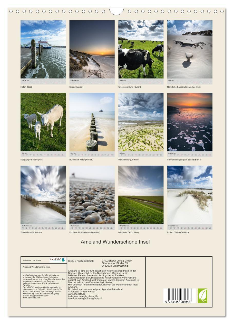 Bild: 9783435988648 | Ameland Wunderschöne Insel (Wandkalender 2025 DIN A3 hoch),...