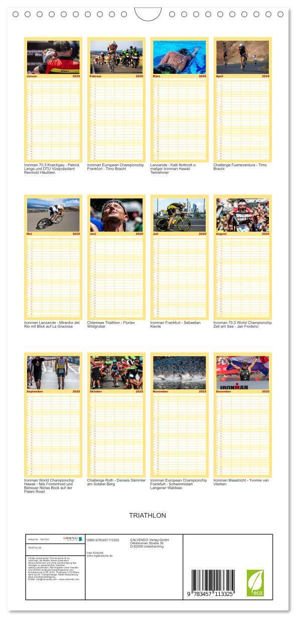 Bild: 9783457113325 | Familienplaner 2025 - TRIATHLON mit 5 Spalten (Wandkalender, 21 x...