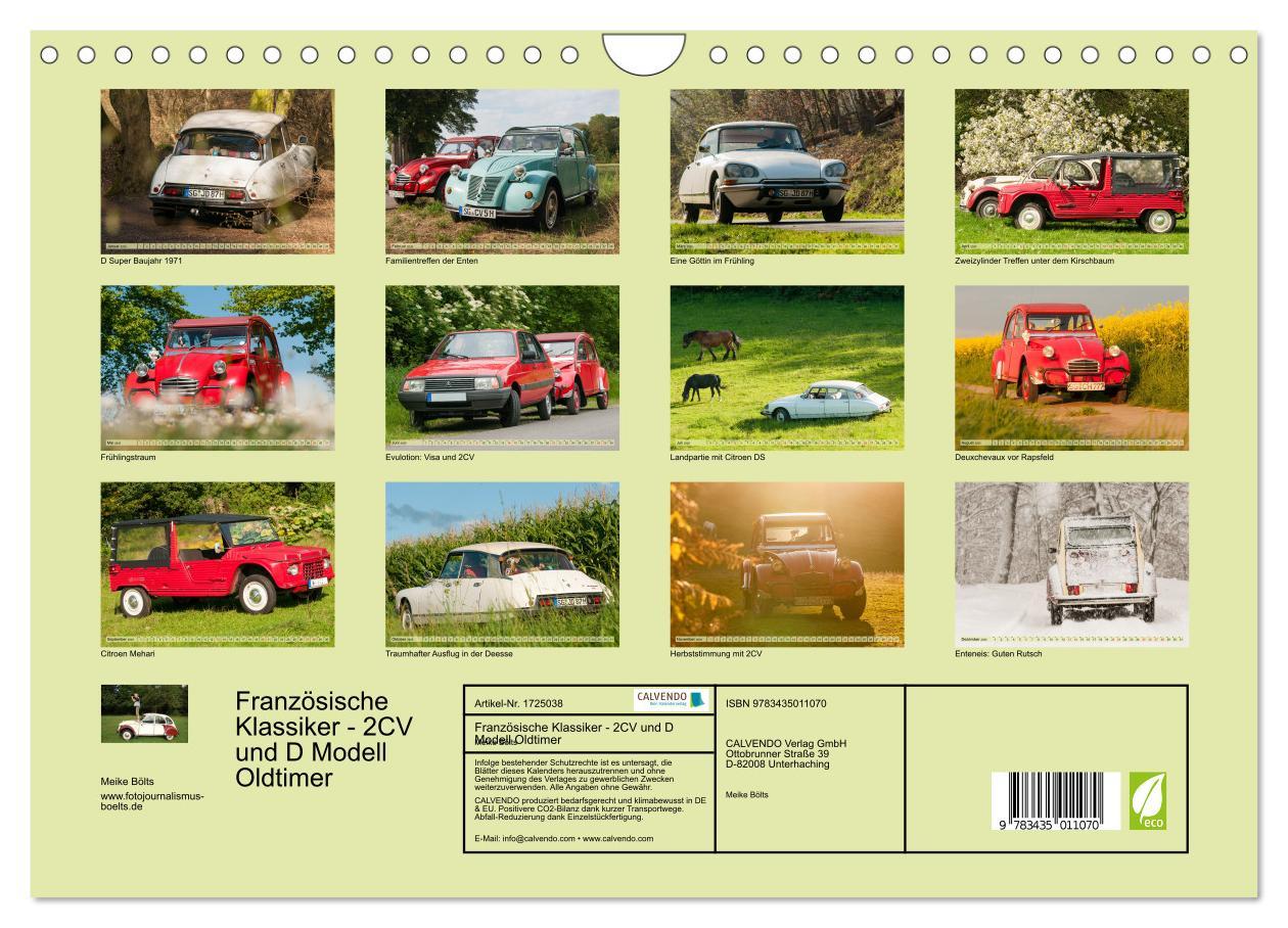 Bild: 9783435011070 | Französische Klassiker - 2CV und D Modell Oldtimer (Wandkalender...