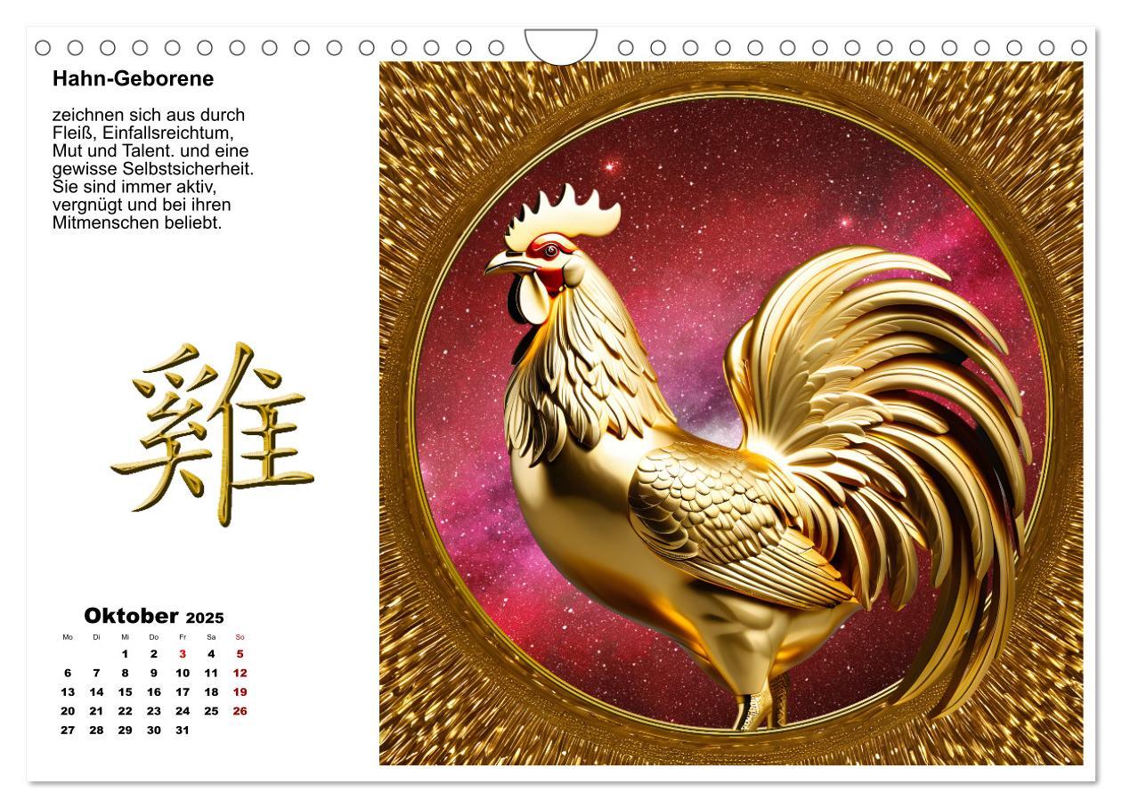 Bild: 9783457225141 | Chinesische Sternzeichen (Wandkalender 2025 DIN A4 quer), CALVENDO...