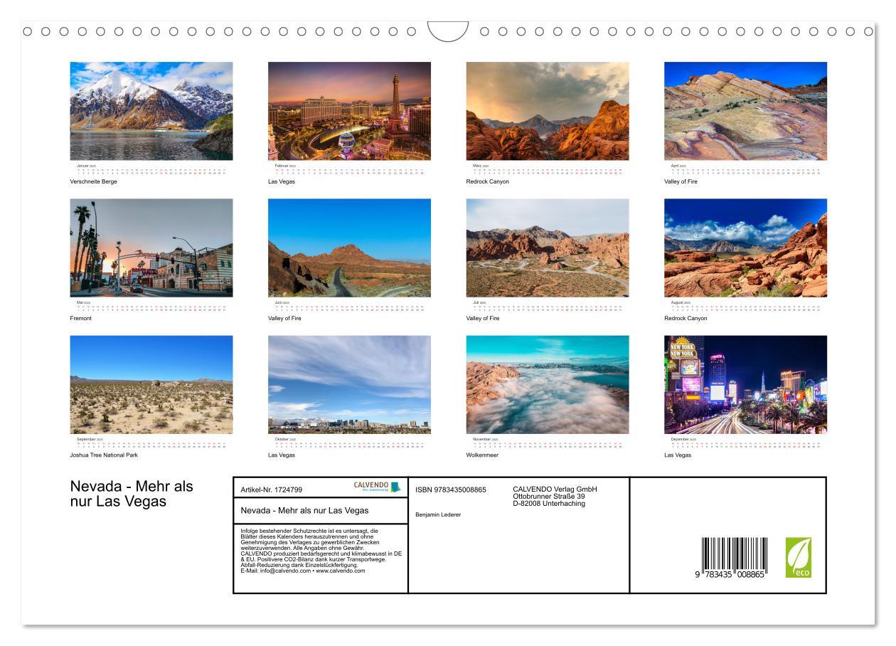 Bild: 9783435008865 | Nevada - Mehr als nur Las Vegas (Wandkalender 2025 DIN A3 quer),...