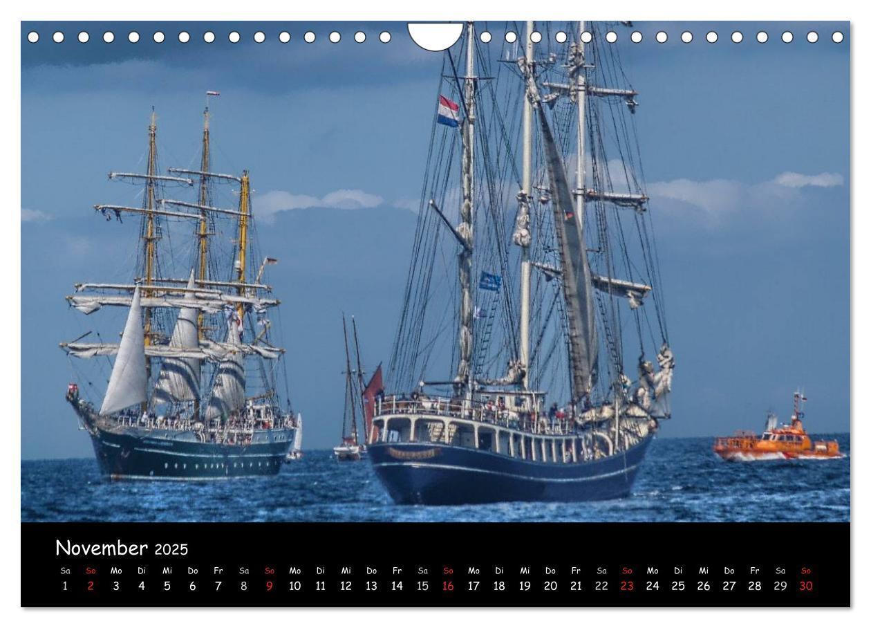 Bild: 9783435767014 | Windjammer vor Warnemünde (Wandkalender 2025 DIN A4 quer), CALVENDO...