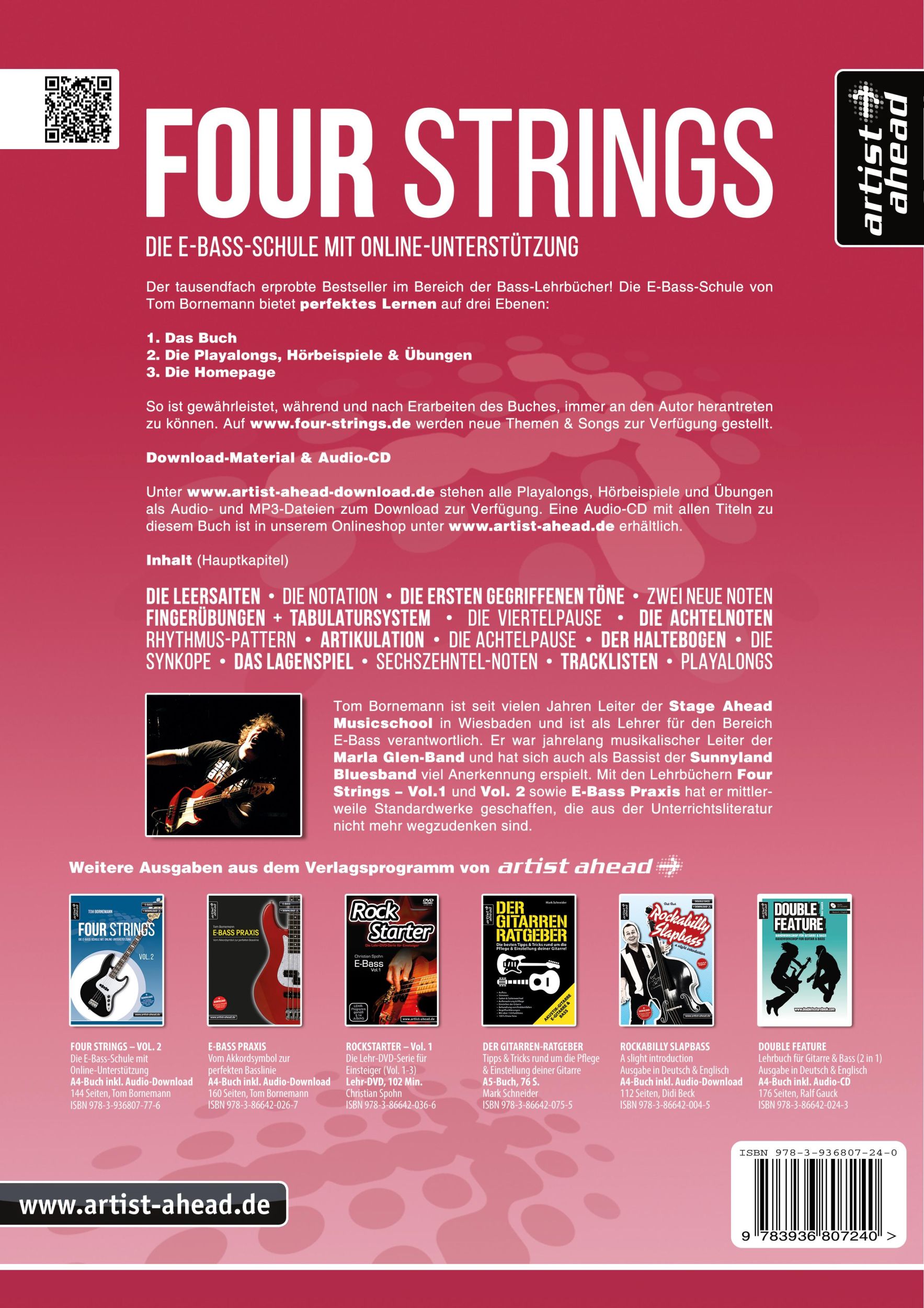 Rückseite: 9783936807240 | Four Strings Vol. 1 | Tom Bornemann | Taschenbuch | Buch &amp; Download