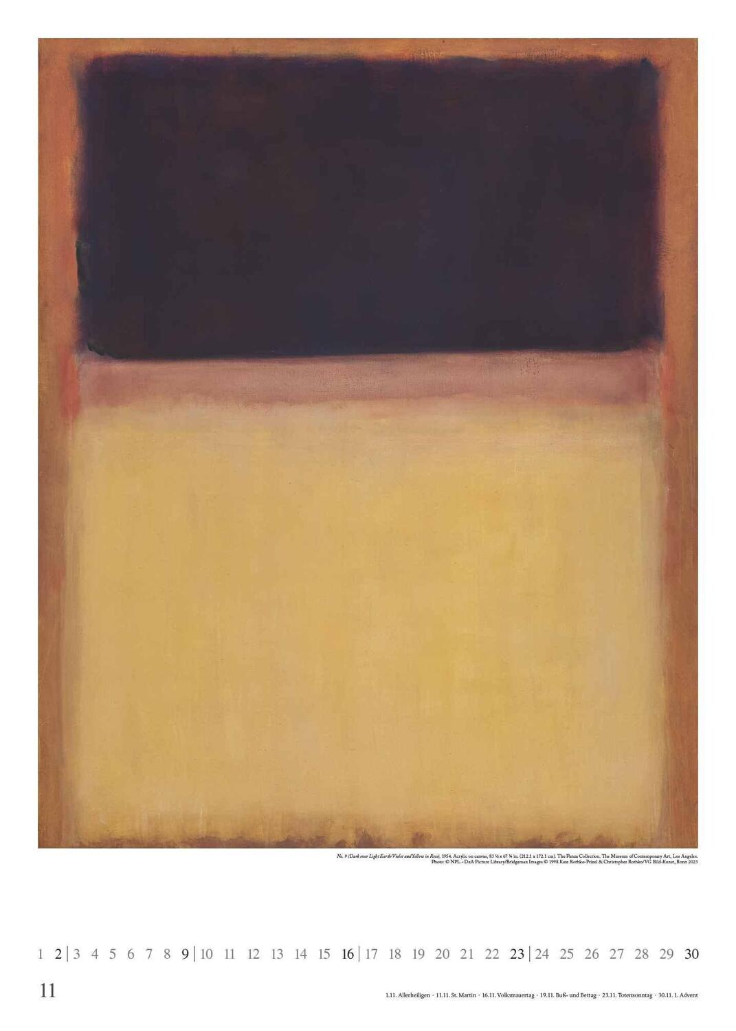 Bild: 4250809653273 | Mark Rothko 2025 - Kunst-Kalender - Poster-Kalender - 50x70 | Kalender