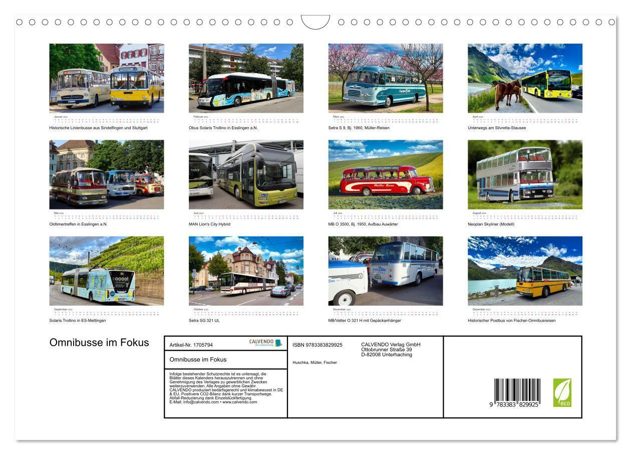 Bild: 9783383829925 | Omnibusse im Fokus (Wandkalender 2025 DIN A3 quer), CALVENDO...