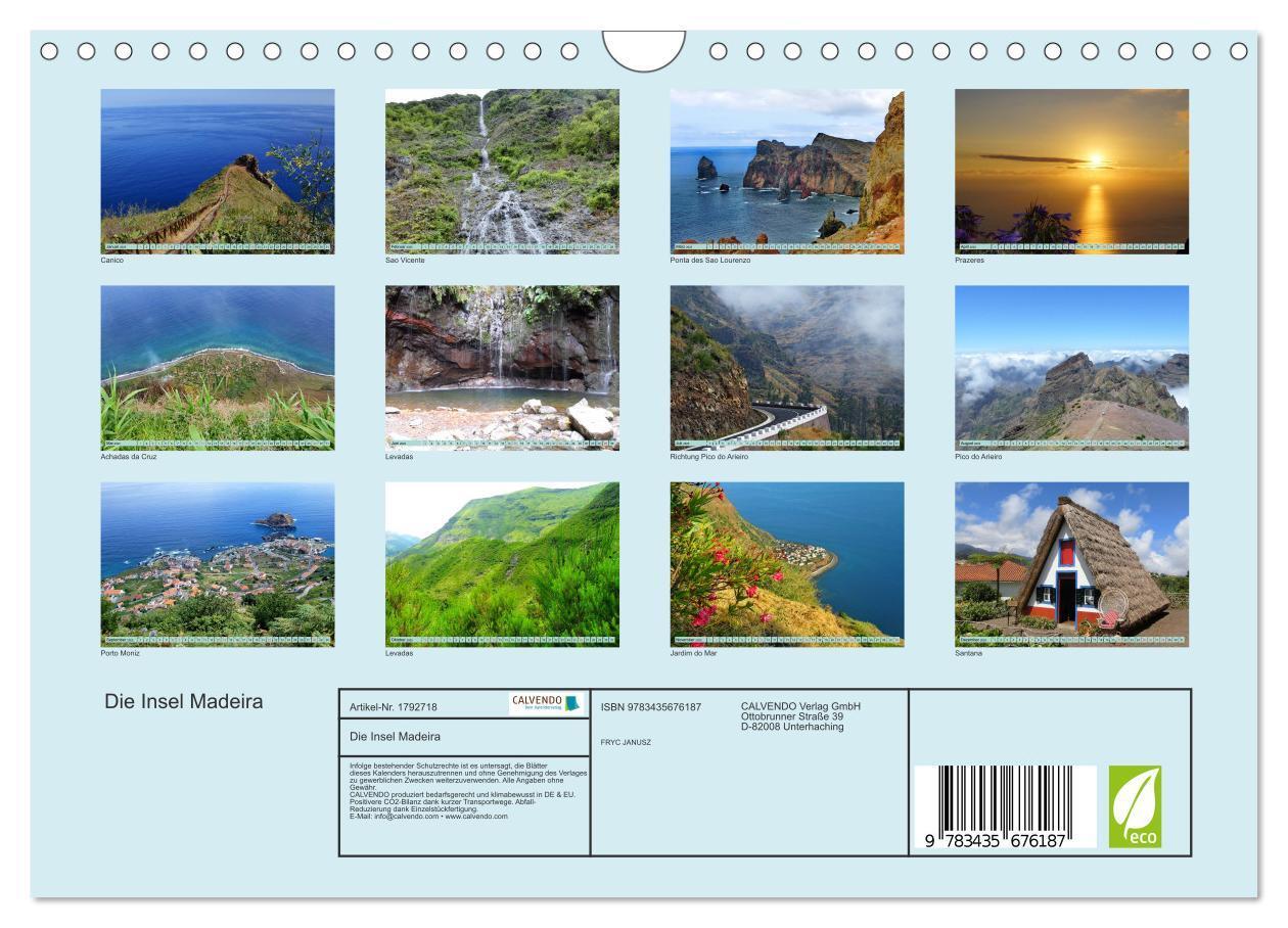 Bild: 9783435676187 | Die Insel Madeira (Wandkalender 2025 DIN A4 quer), CALVENDO...