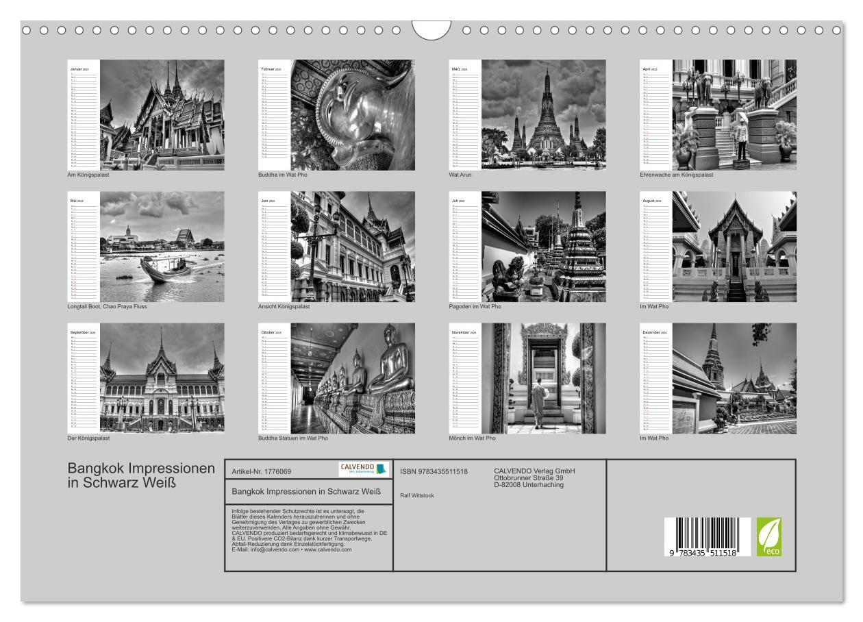 Bild: 9783435511518 | Bangkok Impressionen in Schwarz Weiß (Wandkalender 2025 DIN A3...