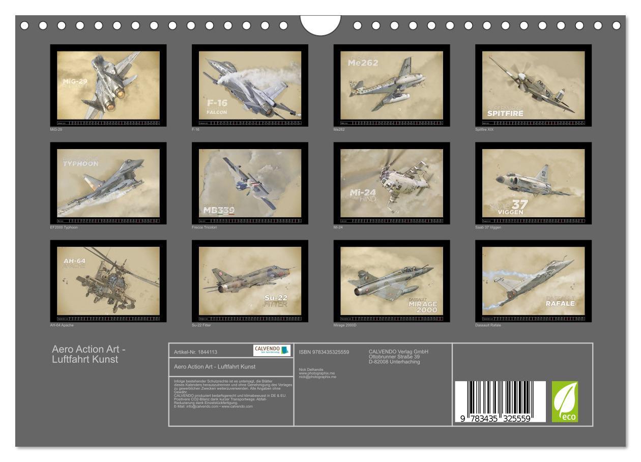 Bild: 9783435325559 | Aero Action Art - Luftfahrt Kunst (Wandkalender 2025 DIN A4 quer),...