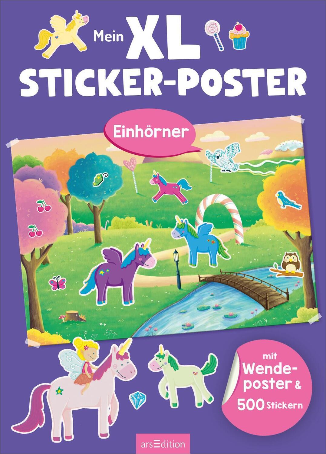 Bild: 9783845859286 | XL Sticker-Poster: Mein XL Sticker-Poster Einhörner | Sarah Dietz