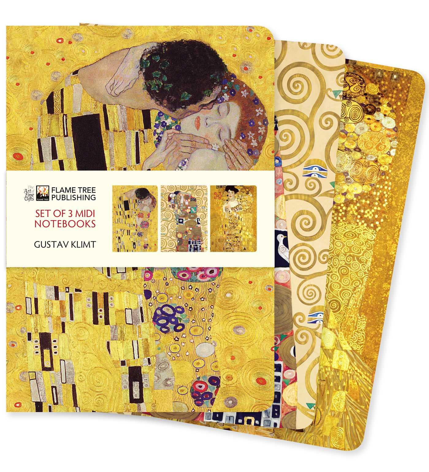 Cover: 9781839649059 | Gustav Klimt Set of 3 MIDI Notebooks | Flame Tree Publishing | Buch