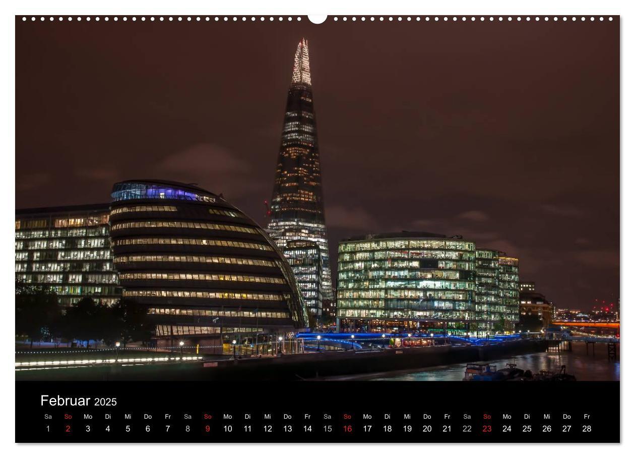 Bild: 9783435462476 | London - Nachts an der Themse (hochwertiger Premium Wandkalender...