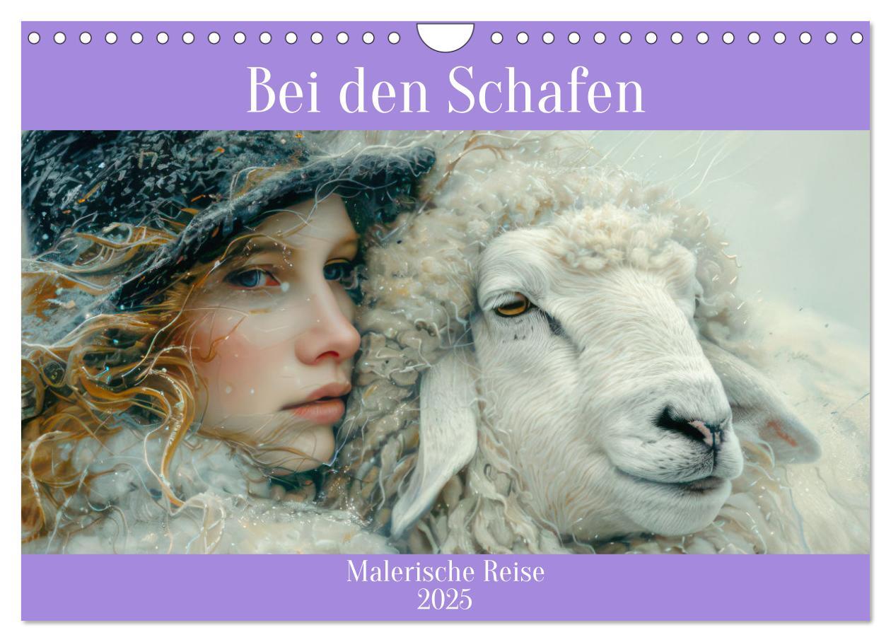 Cover: 9783457151860 | Bei den Schafen - Malerische Reise (Wandkalender 2025 DIN A4 quer),...