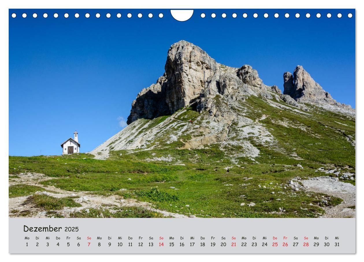 Bild: 9783435290529 | Wandern in den Dolomiten (Wandkalender 2025 DIN A4 quer), CALVENDO...