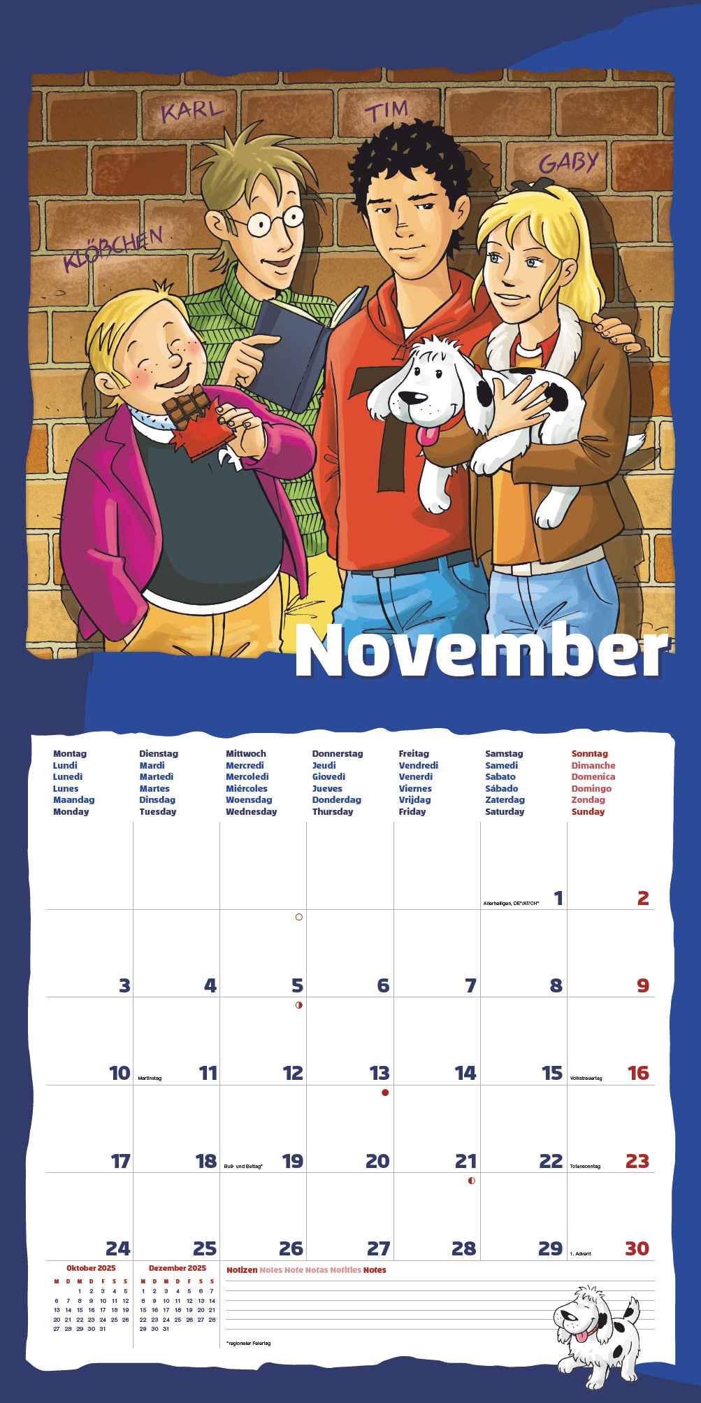 Bild: 4251732344313 | TKKG 2025 - Broschürenkalender 30x30 cm (30x60 geöffnet) - Kalender...