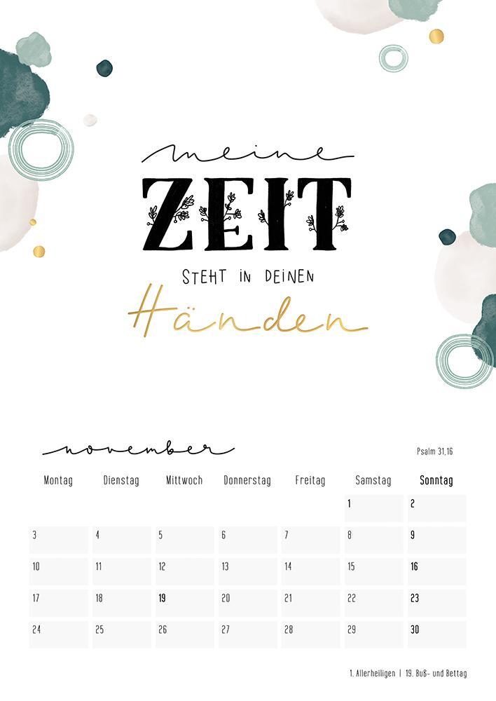 Bild: 4250222905157 | Himmelsglück 2025 | Bibel-Lettering Kalender | Annika Mengel | 13 S.