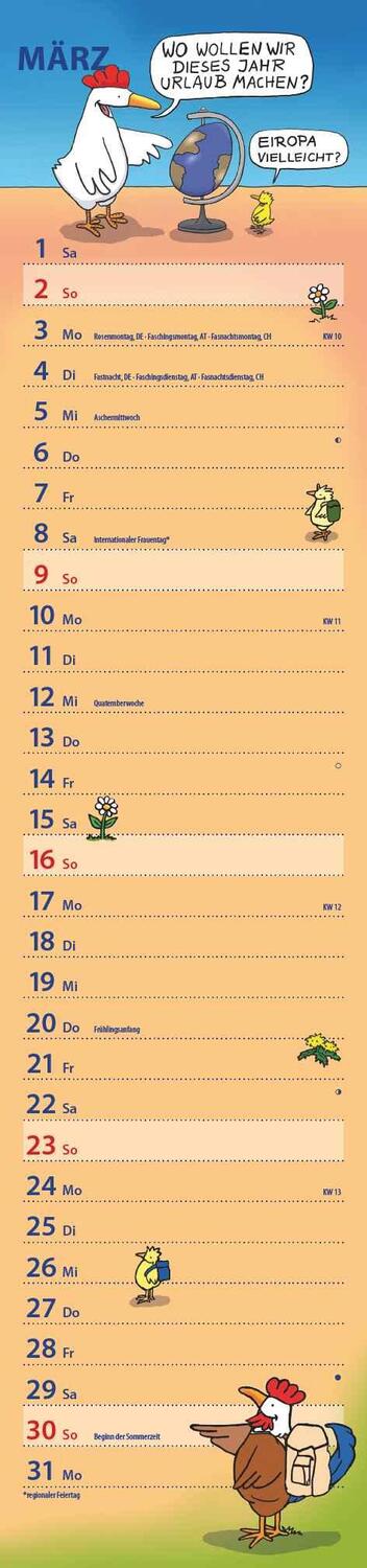 Bild: 4251732343286 | Notizkalender Humor 2025 - Streifenplaner 15x64 cm - Wandkalender -...