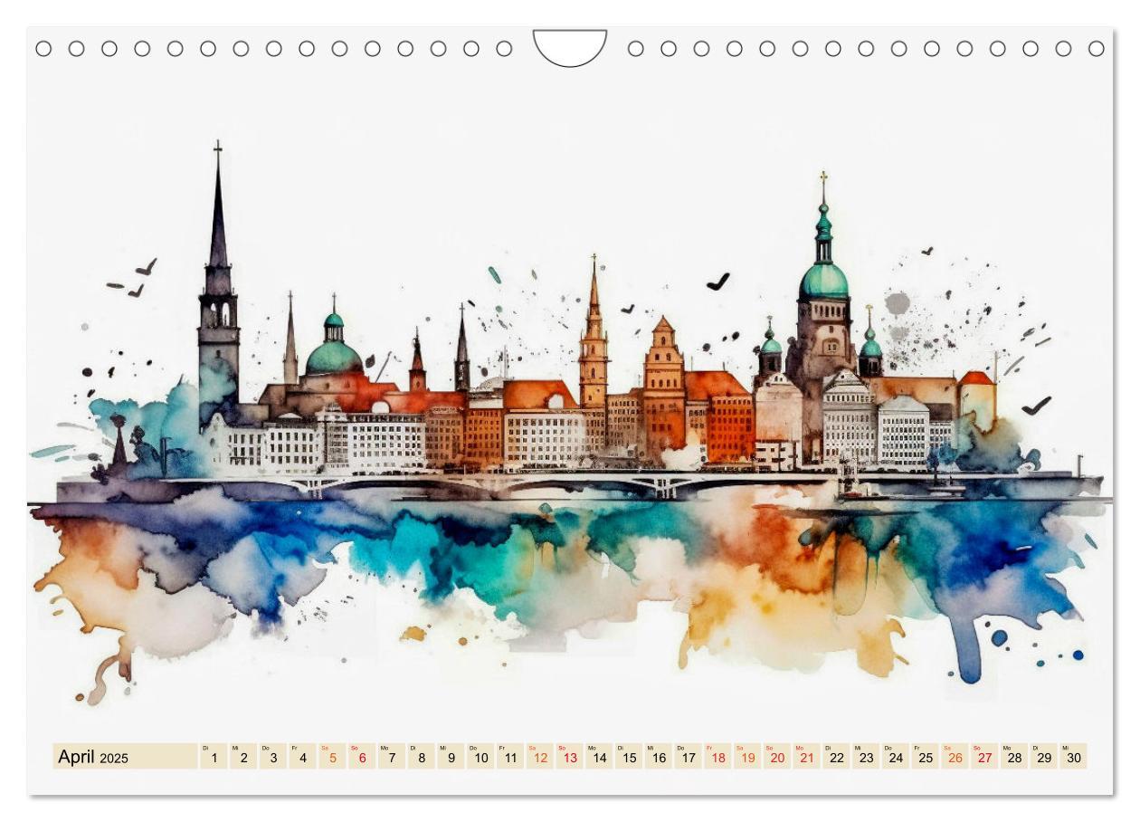 Bild: 9783383862199 | Skylines - bunte Städte (Wandkalender 2025 DIN A4 quer), CALVENDO...