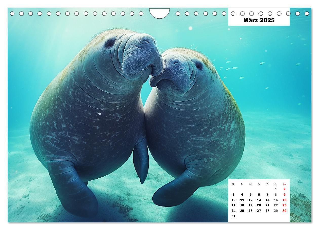 Bild: 9783383858857 | Manatees. Faszinierende Rundschwanzseekühe (Wandkalender 2025 DIN...