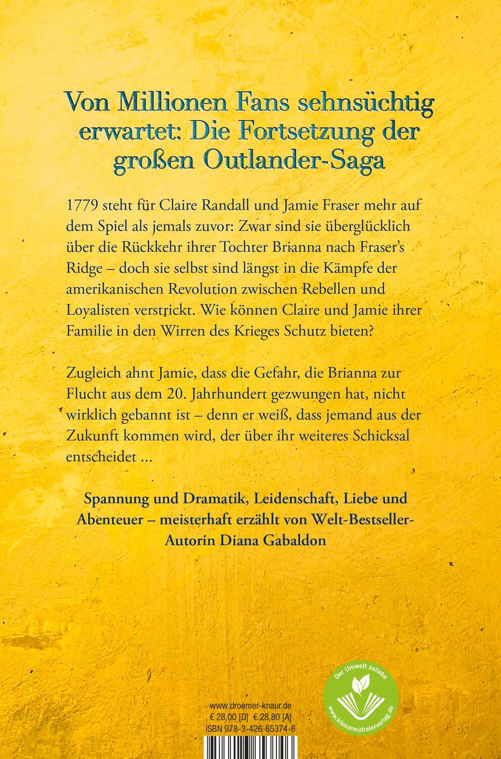 Rückseite: 9783426653746 | Outlander - Das Schwärmen von tausend Bienen | Roman | Diana Gabaldon