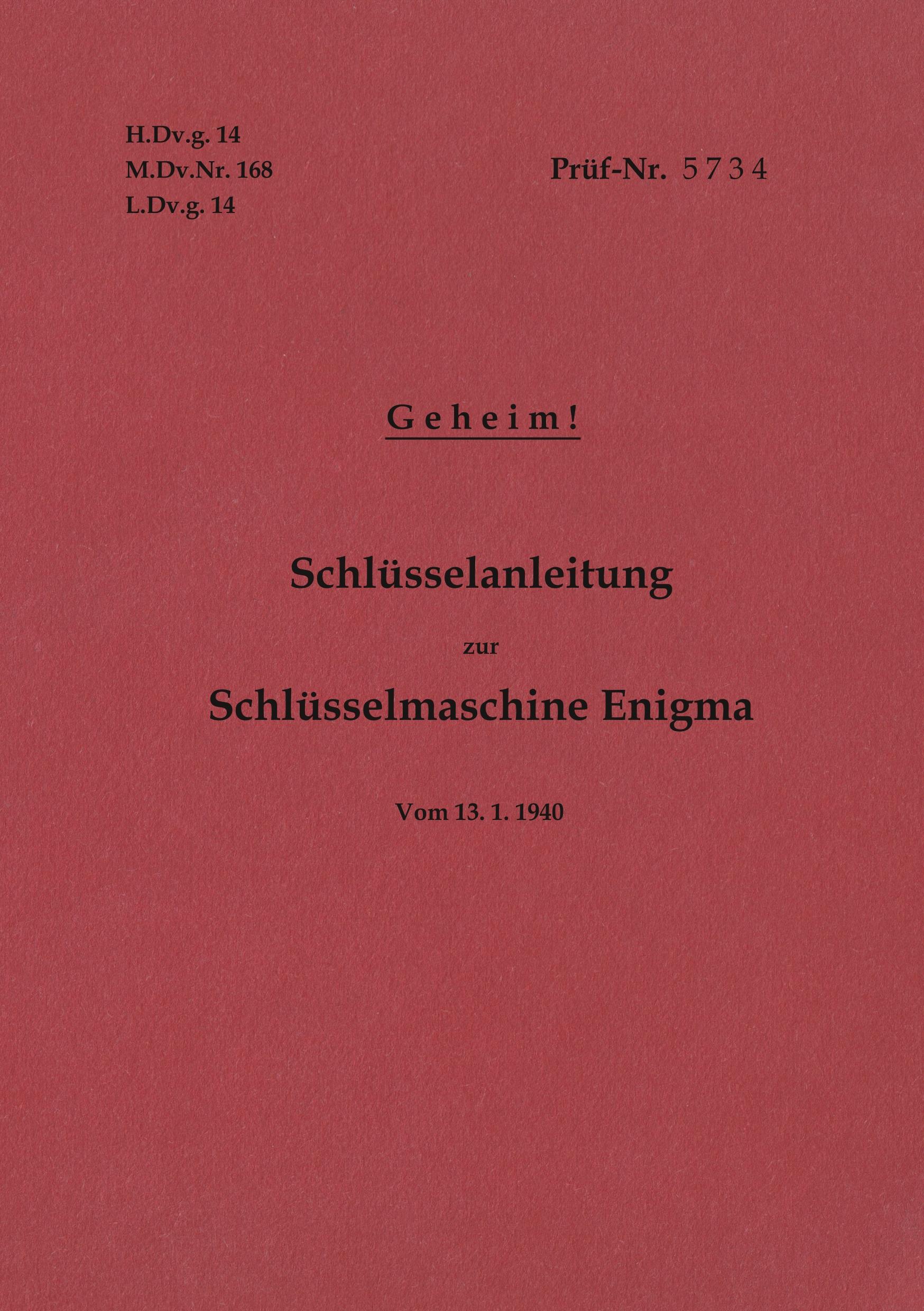 Cover: 9783750425590 | H.Dv.g. 14, M.Dv.Nr. 168, L.Dv.g. 14 Schlüsselanleitung zur...