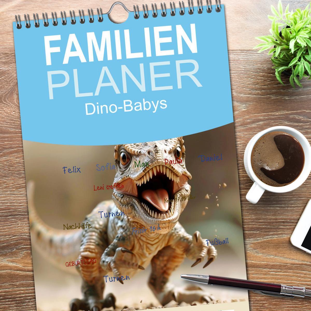 Bild: 9783457190548 | Familienplaner 2025 - Dino-Babys mit 5 Spalten (Wandkalender, 21 x...