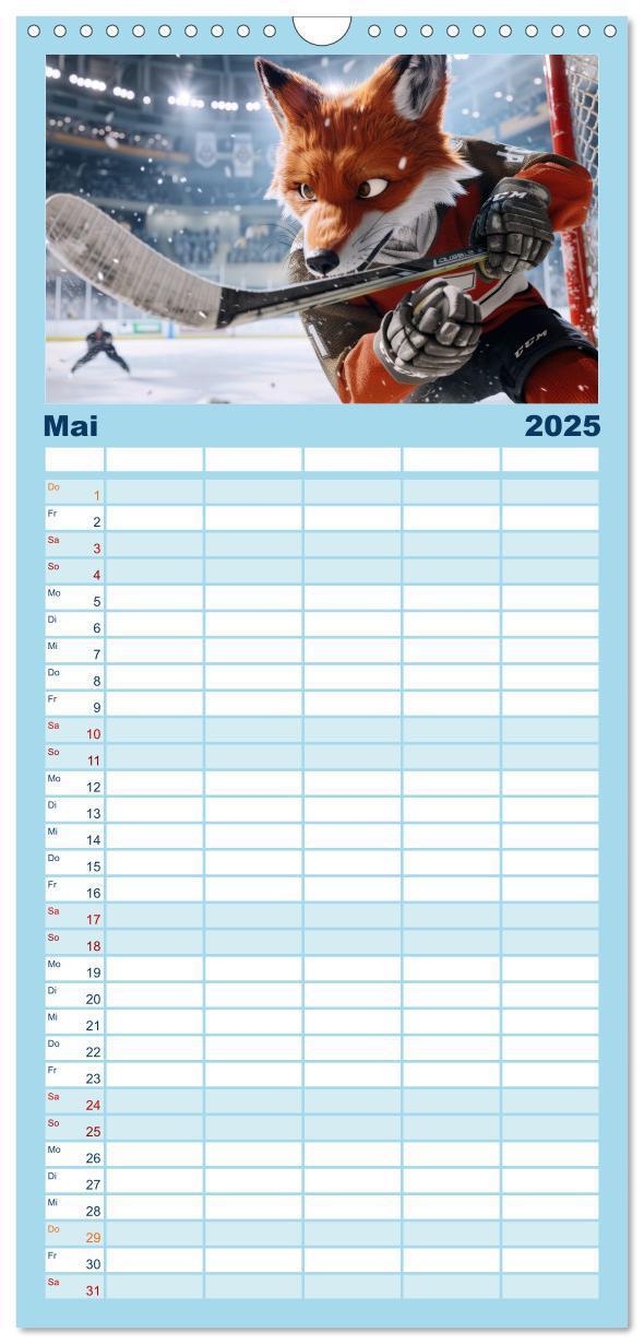 Bild: 9783457196298 | Familienplaner 2025 - Der tierisch lustige Eishockey Kalender mit 5...