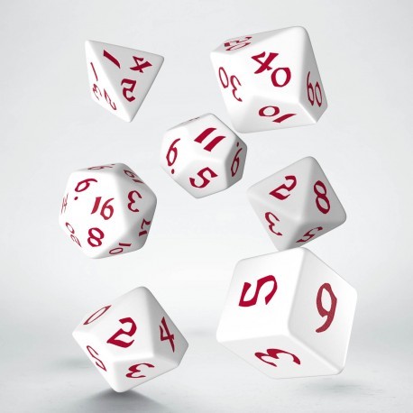 Cover: 5907699494286 | Classic Runic White &amp; red Dice Set | QWOCLR26 | Q-workshop