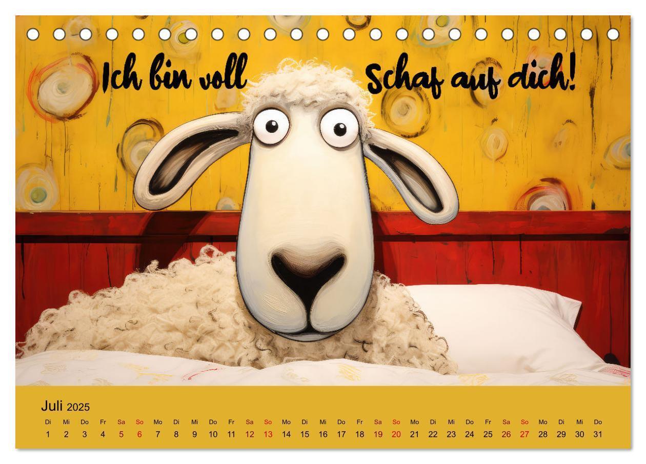 Bild: 9783383825903 | Schafsprüche (Tischkalender 2025 DIN A5 quer), CALVENDO Monatskalender