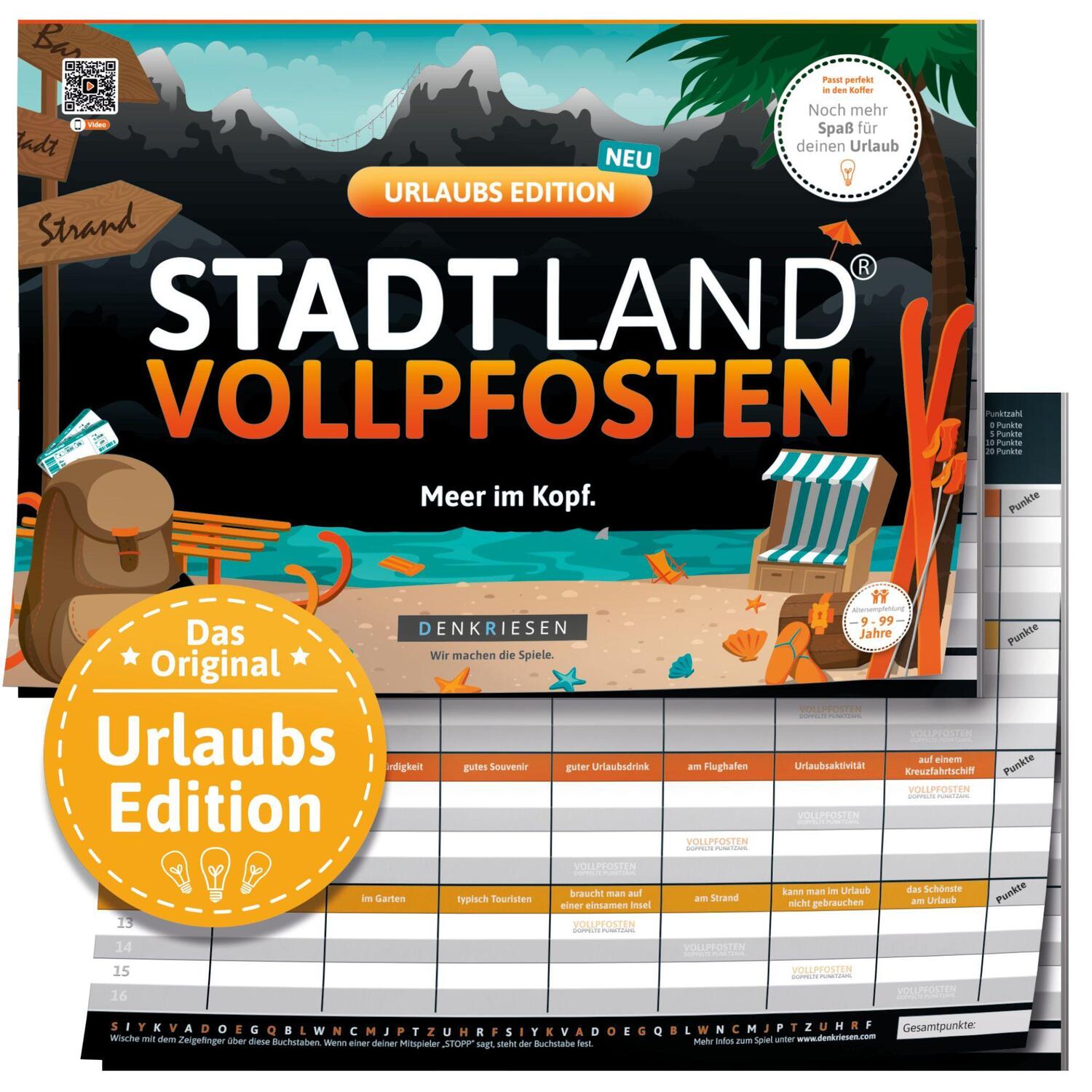 Cover: 4260528093878 | STADT LAND VOLLPFOSTEN® - URLAUBS EDITION - "Meer im Kopf." | Spiel