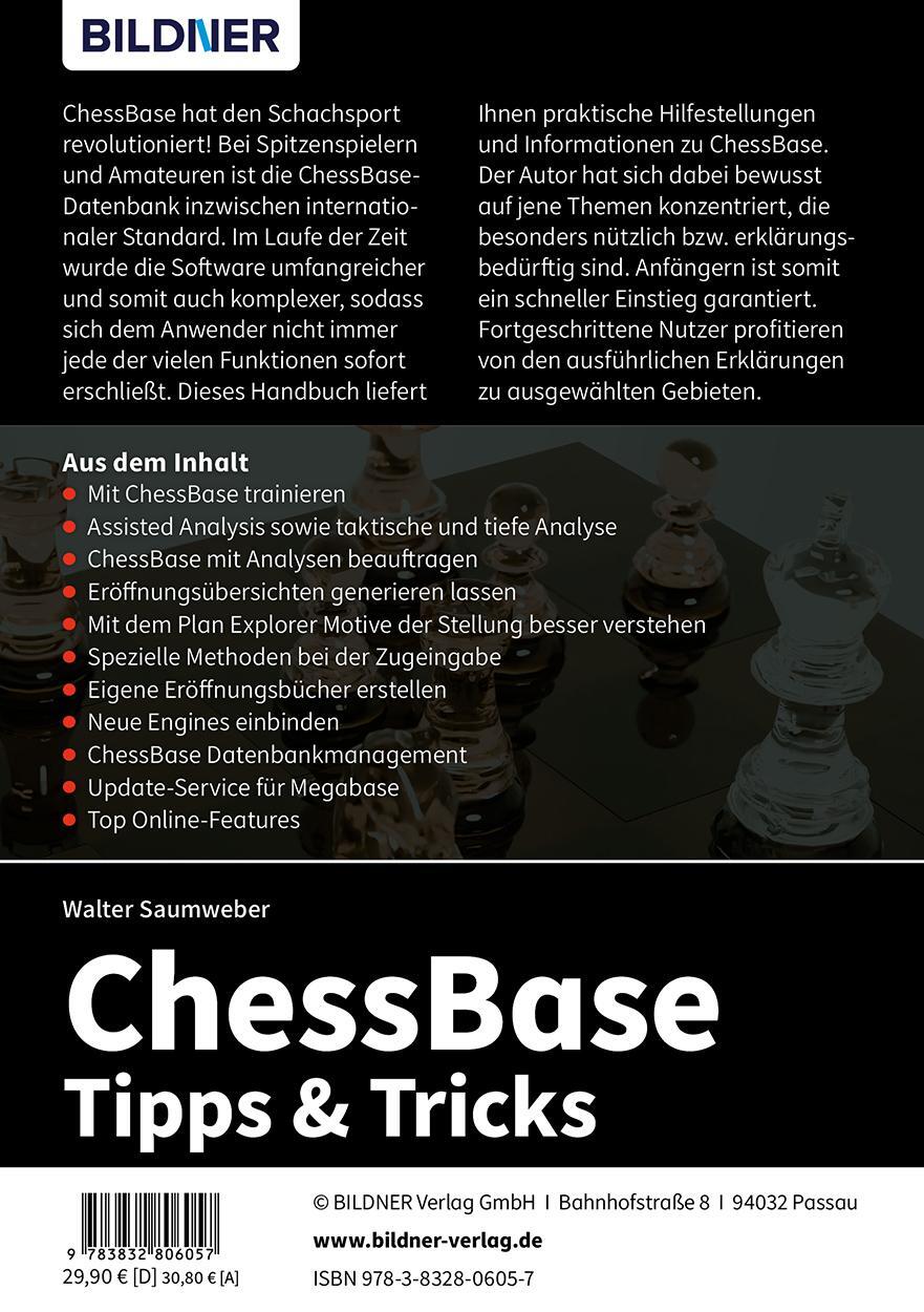 Rückseite: 9783832806057 | ChessBase 17 - Tipps und Tricks | Walter Saumweber | Taschenbuch