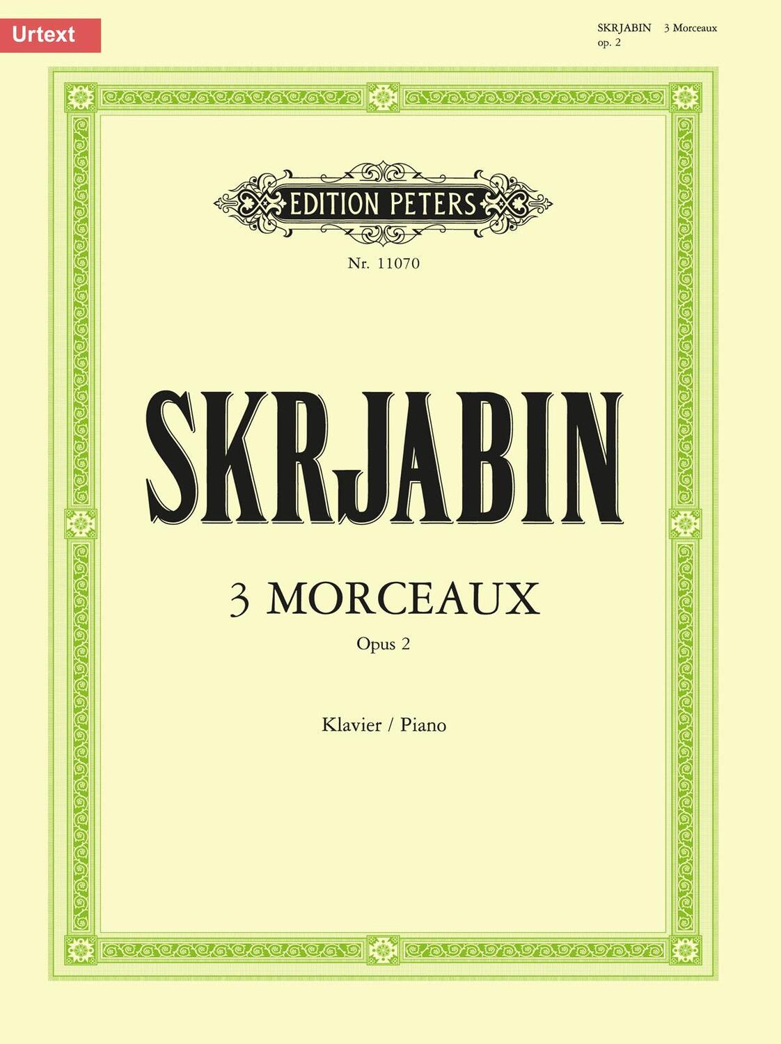 Cover: 9790014107796 | 3 Morceaux Op. 2 for Piano | Urtext | Alexander Scriabin | Taschenbuch