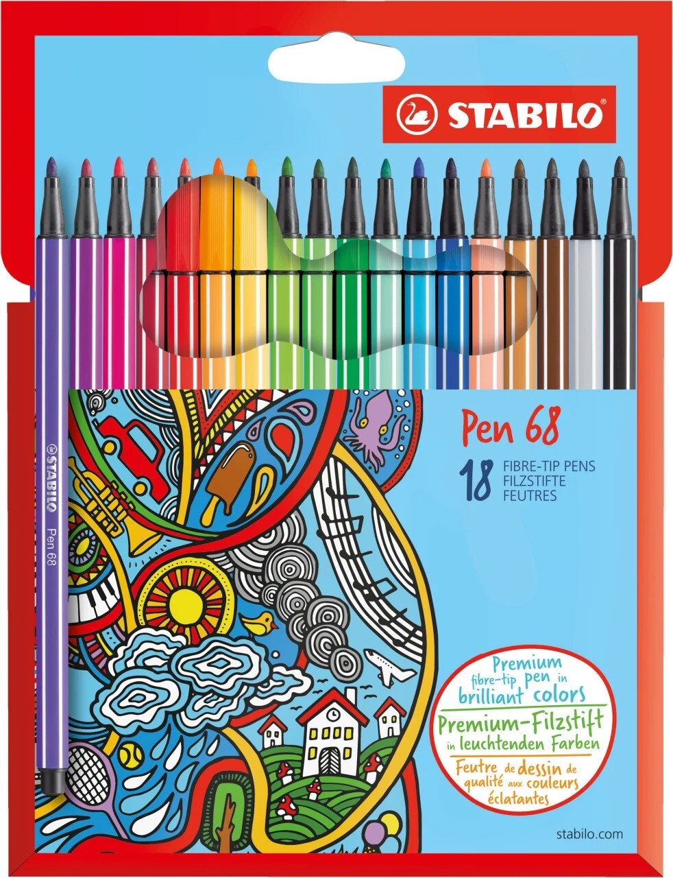 Cover: 4006381483858 | STABILO Filzstifte Pen 68 18er Set | 6818-7 | 2020 | Stabilo