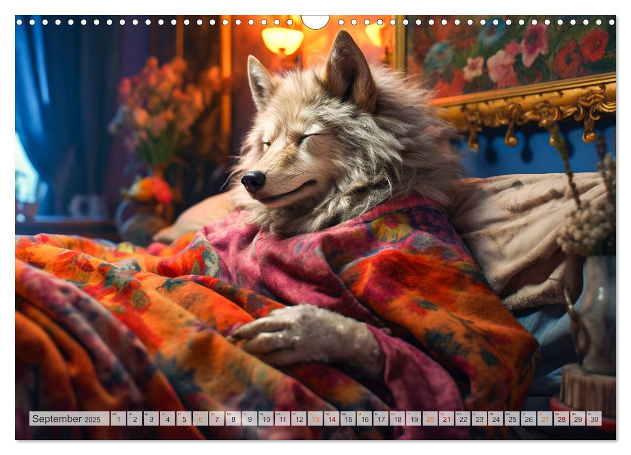 Bild: 9783383892264 | Rotkäppchen und der Wolf (Wandkalender 2025 DIN A3 quer), CALVENDO...