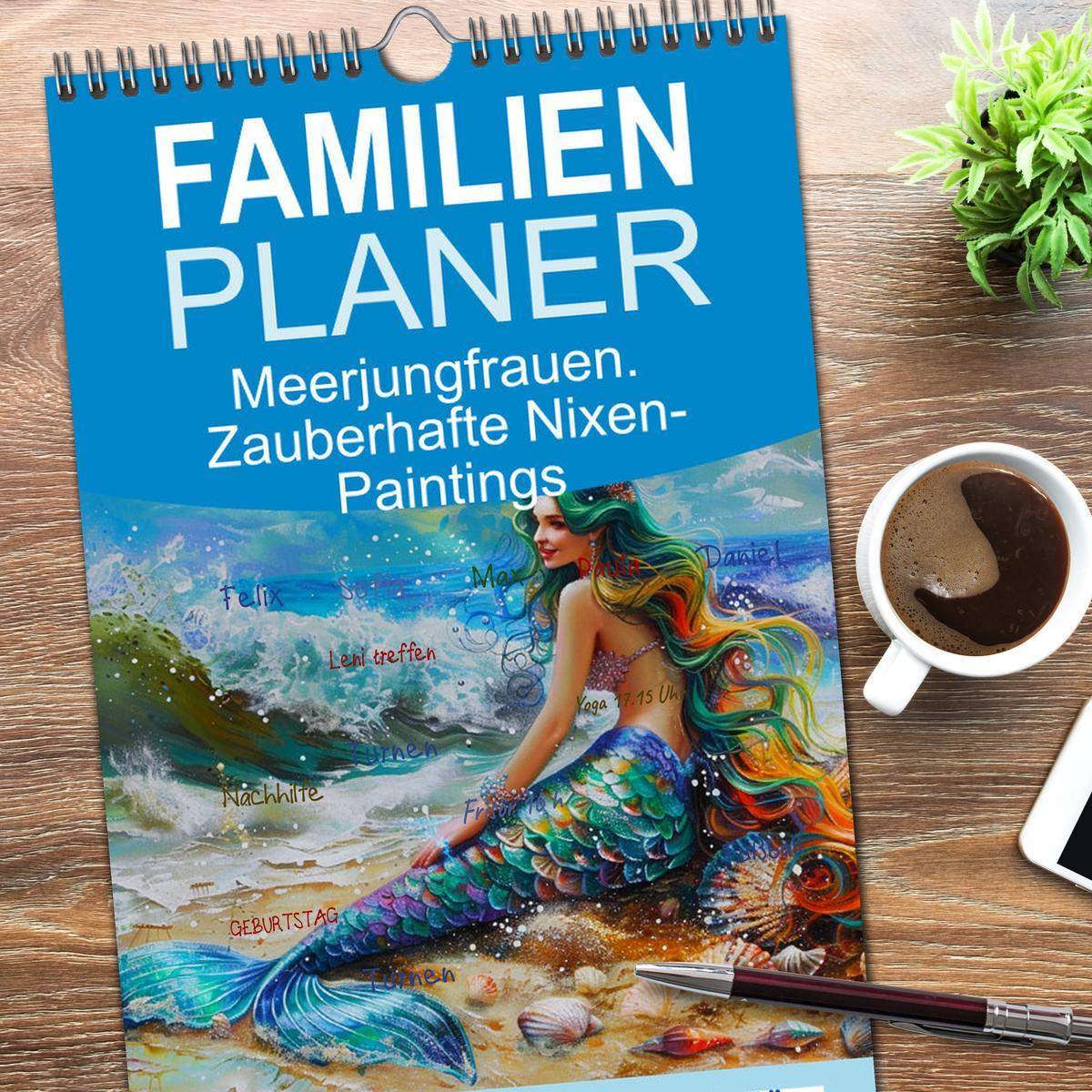 Bild: 9783457190883 | Familienplaner 2025 - Meerjungfrauen. Zauberhafte Nixen-Paintings...