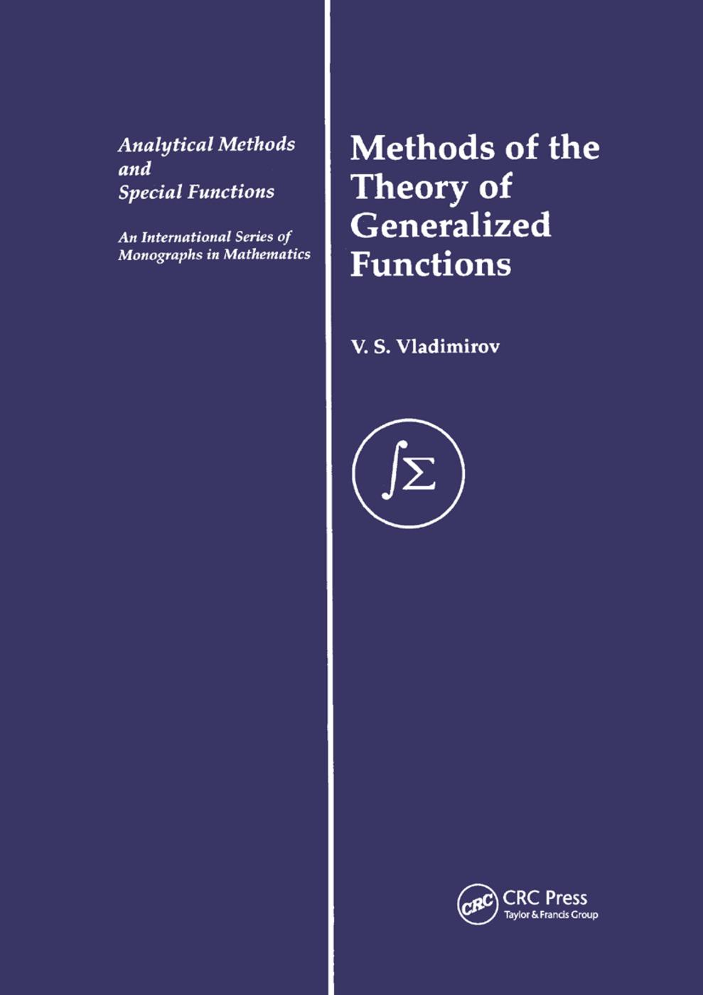 Cover: 9780367395940 | Methods of the Theory of Generalized Functions | V S Vladimirov | Buch