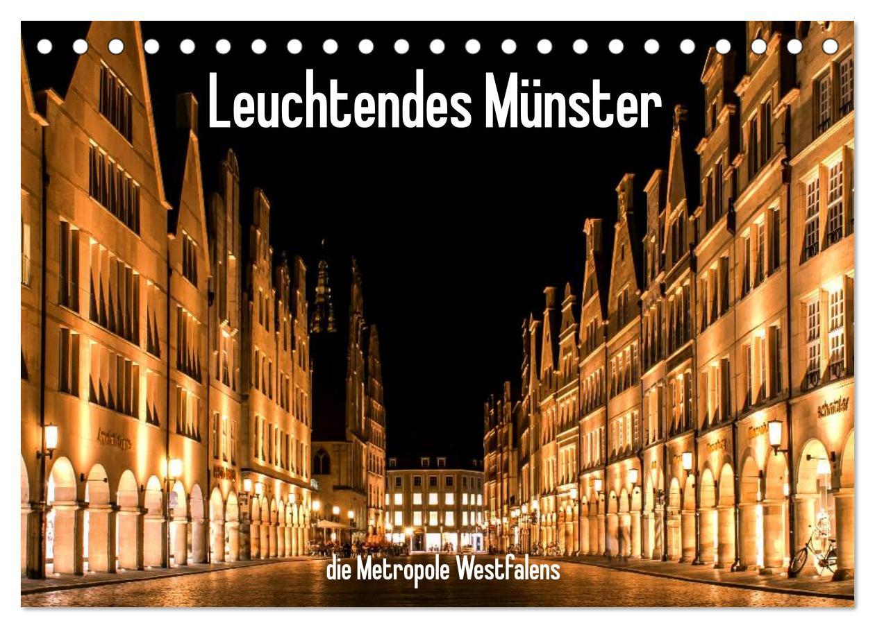 Cover: 9783435557585 | Leuchtendes Münster 2025 - die Metropole Westfalens (Tischkalender...