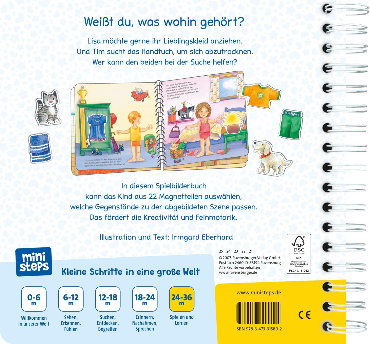 Rückseite: 9783473315802 | Was gehört wohin? | Mein großes Spielbuch mit 22 Magnetteilen | Buch