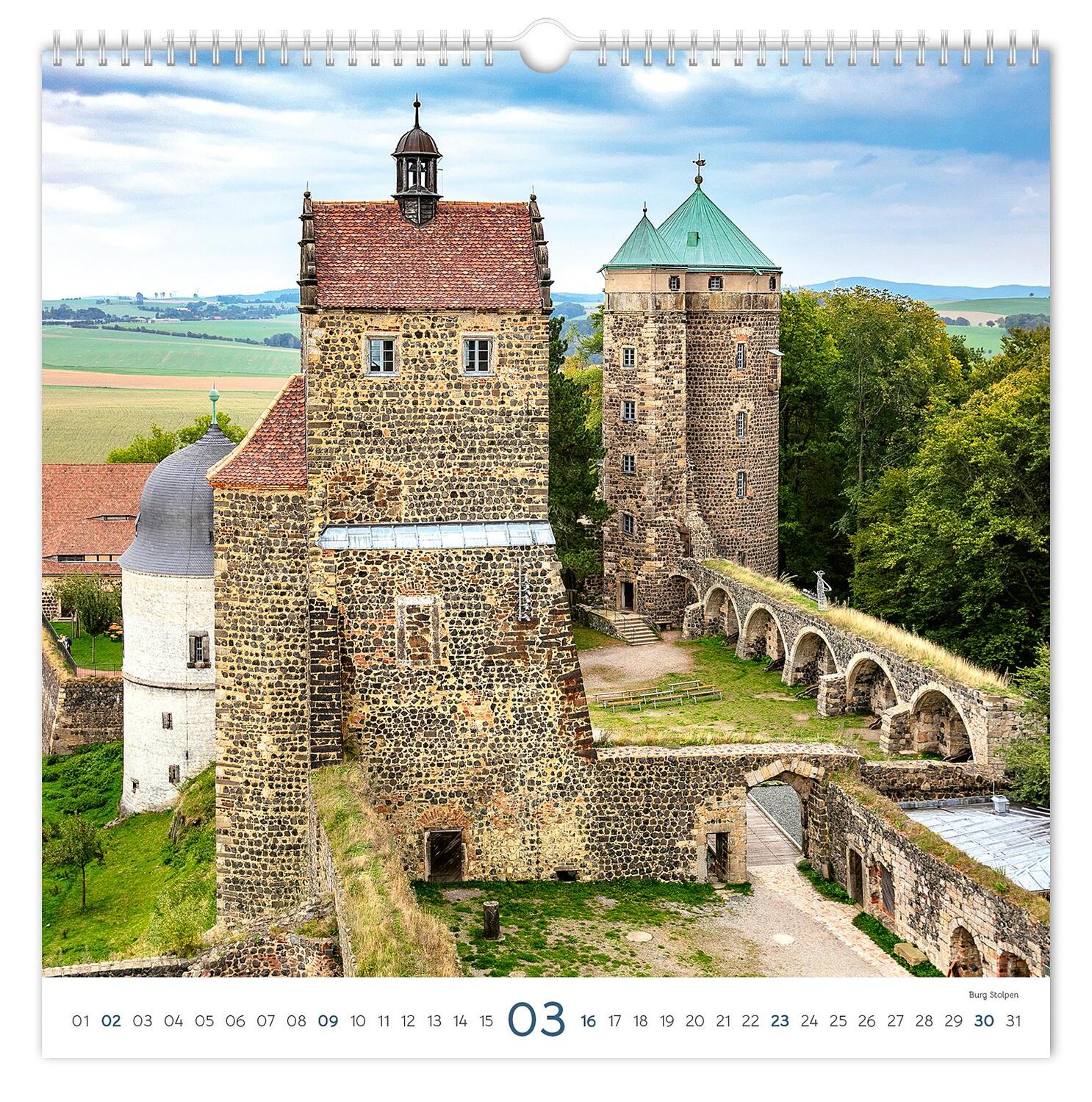 Bild: 9783910680654 | Kalender Burgen und Schlösser Sachsen 2025 | Peter Schubert | Kalender