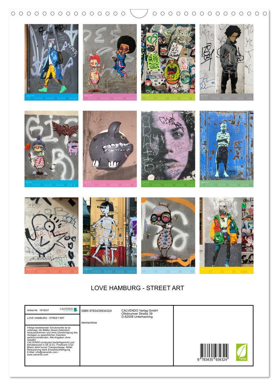 Bild: 9783435934324 | LOVE HAMBURG - STREET ART (Wandkalender 2025 DIN A3 hoch), CALVENDO...