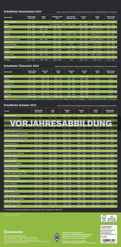 Bild: 4002725994387 | N NEUMANNVERLAGE - Borussia Mönchengladbach 2025 Fan-Timer,...