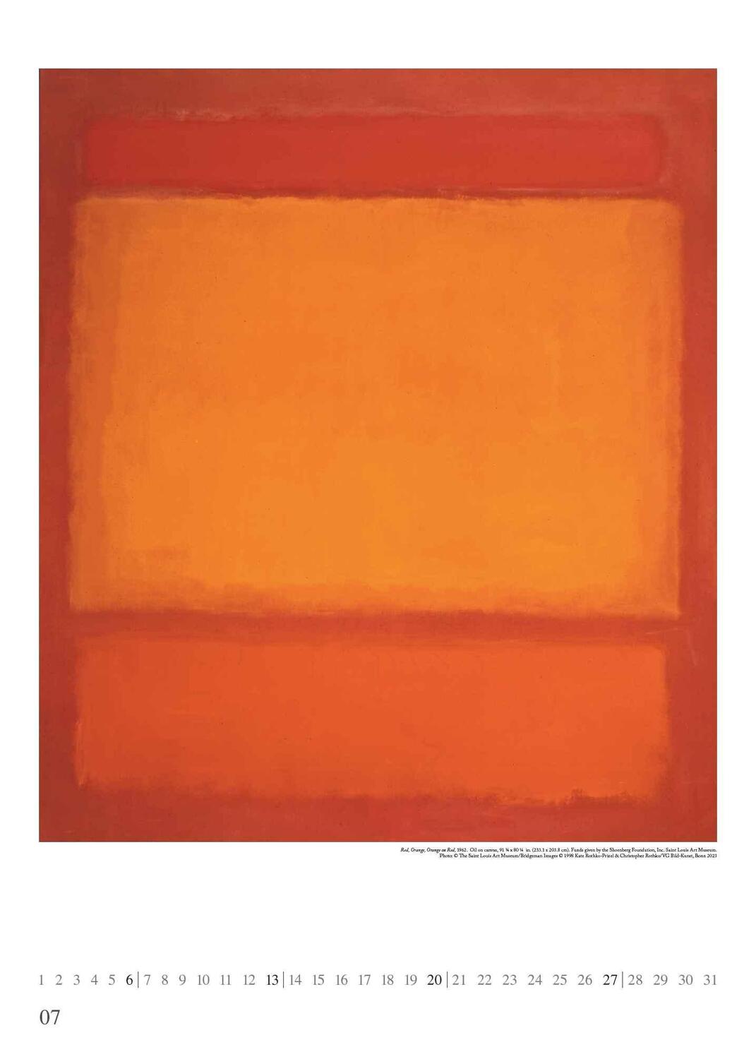 Bild: 4250809653273 | Mark Rothko 2025 - Kunst-Kalender - Poster-Kalender - 50x70 | Kalender