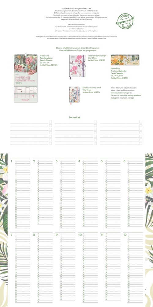 Bild: 4002725981721 | GreenLine Floral 2025 Broschürenkalender, 30x30cm, Wandkalender mit...