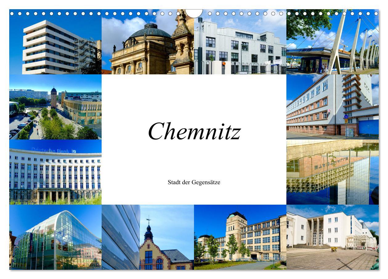 Cover: 9783435389346 | Chemnitz - Stadt der Gegensätze (Wandkalender 2025 DIN A3 quer),...