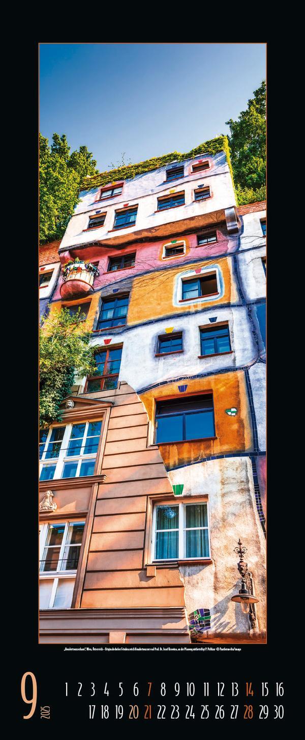 Bild: 9783731875833 | Hundertwasser Architektur 2025 | Verlag Korsch | Kalender | 14 S.