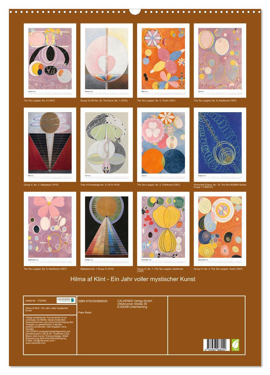 Bild: 9783383968020 | Hilma af Klint - Ein Jahr voller mystischer Kunst (Wandkalender...