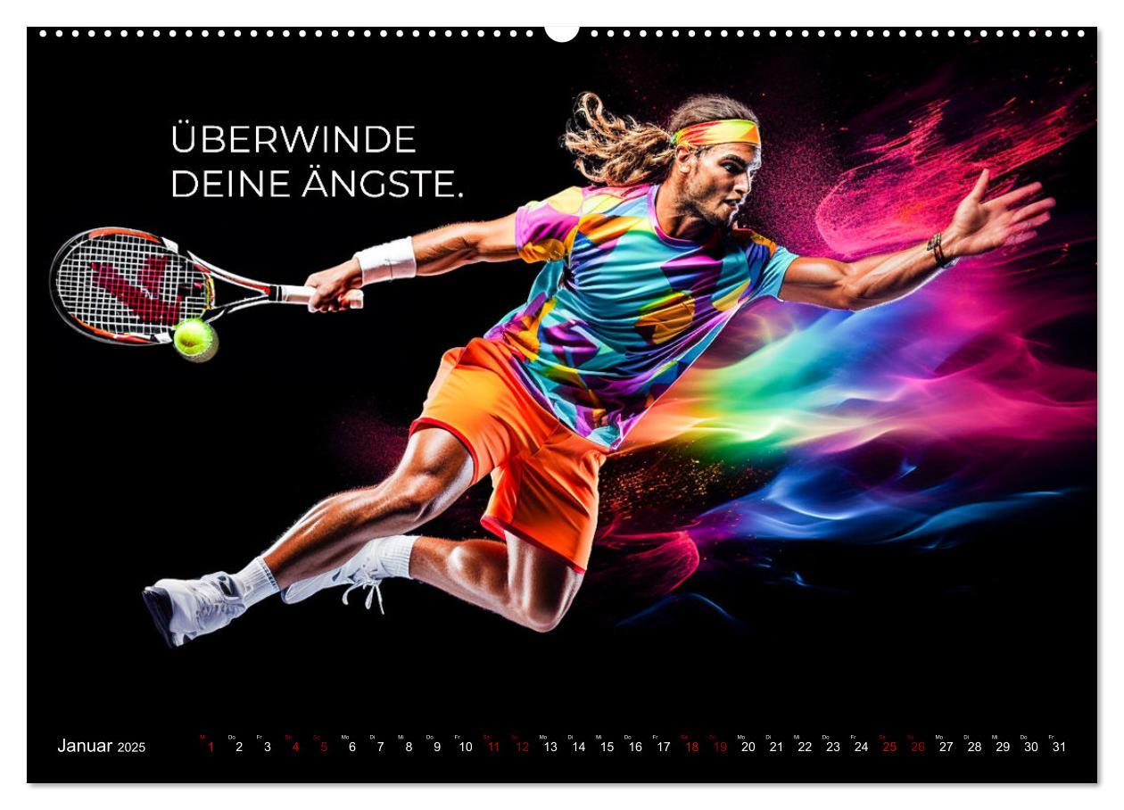 Bild: 9783383873850 | Tennis und Motivation (Wandkalender 2025 DIN A2 quer), CALVENDO...