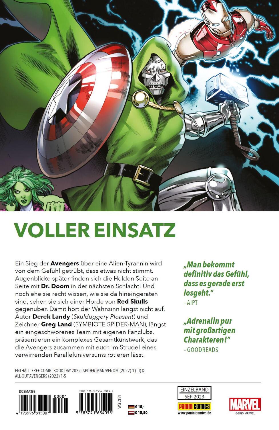 Rückseite: 9783741634055 | Avengers: Aufs Ganze | Derek Landy (u. a.) | Taschenbuch | 124 S.