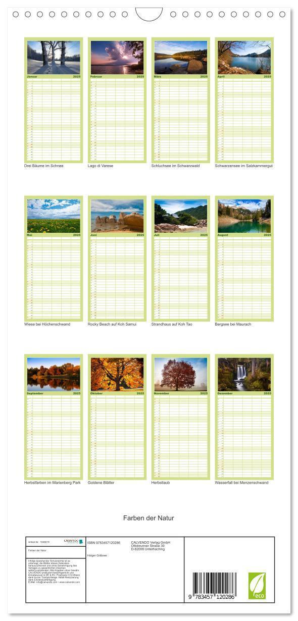 Bild: 9783457120286 | Familienplaner 2025 - Farben der Natur mit 5 Spalten (Wandkalender,...